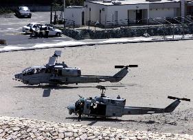 Engine trouble forces U.S. military chopper to land on beach